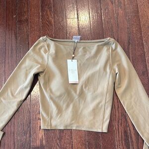 CALIA by Carrie Underwood Women's Tan Long Sleeve Shirt